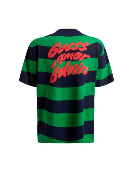 GUESS x J Balvin - Camiseta de Rayas