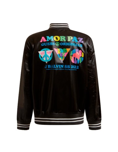 GUESS x J Balvin - Chaqueta Bomber con Logo Frontal