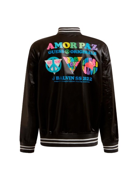 GUESS x J Balvin - Chaqueta Bomber con Logo Frontal