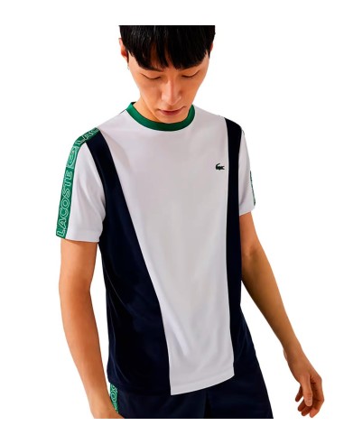Lacoste - Camiseta Sport Stripes de Manga Corta