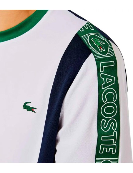Lacoste - Camiseta Sport Stripes de Manga Corta