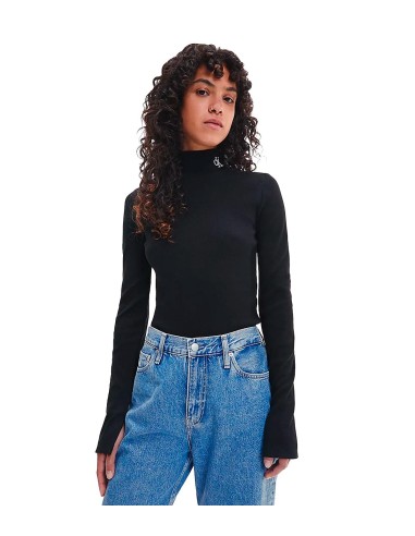 Calvin Klein - Camisetas Rib Mock Neck, Beh