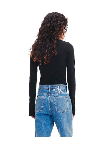 Calvin Klein - Camisetas Rib Mock Neck, Beh