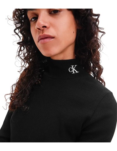 Calvin Klein - Camisetas Rib Mock Neck, Beh