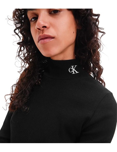 Calvin Klein - Camisetas Rib Mock Neck, Beh