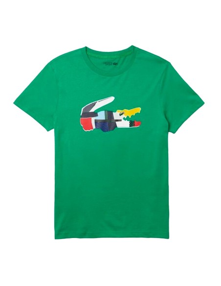 Lacoste - Camiseta Sport Patchwork con Logo
