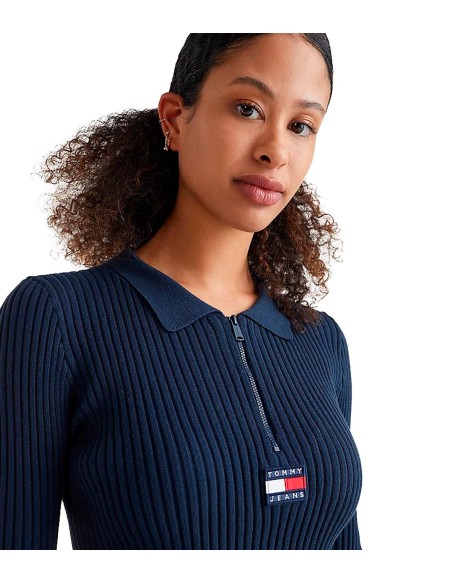 Tommy Jeans - Jersey en Canalé con Logotipo