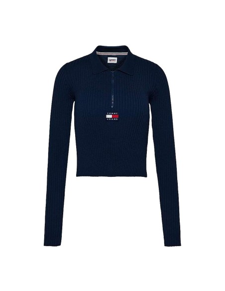 Tommy Jeans - Jersey en Canalé con Logotipo