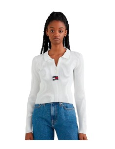 Tommy Jeans - Jersey Acanalado con Cremallera