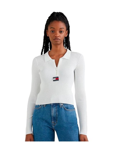 Tommy Jeans - Jersey Acanalado con Cremallera