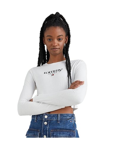 Tommy Jeans - Camiseta Cropped de Manga Larga