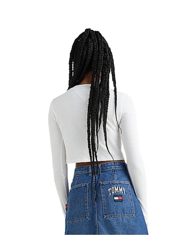 Tommy Jeans - Camiseta Cropped de Manga Larga