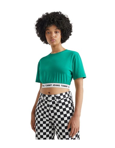 Tommy Jeans - Camiseta Cropped con Elástico