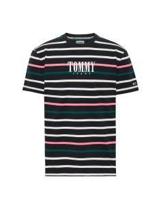 Tommy Jeans - Camiseta a Rayas con Estampado