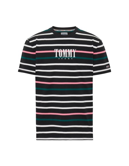 Tommy Jeans - Camiseta a Rayas con Estampado