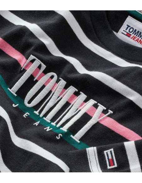 Tommy Jeans - Camiseta a Rayas con Estampado