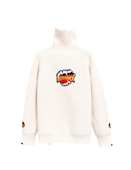 Mod Wave Movement - Jersey de Cuello Alto con Estampado