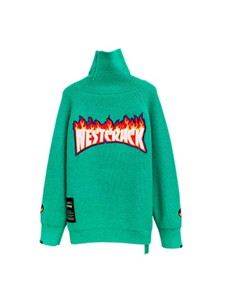 Mod Wave Movement - Jersey de Cuello Alto con Estampado