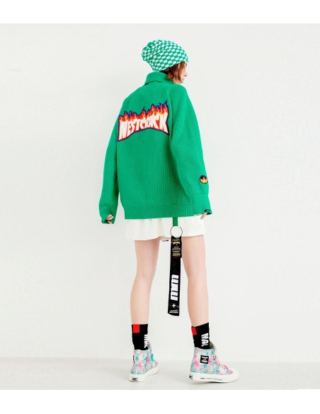 Mod Wave Movement - Jersey de Cuello Alto con Estampado