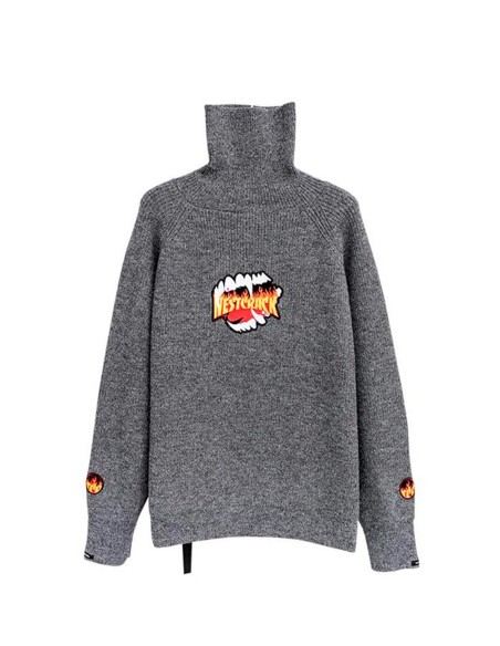 Mod Wave Movement - Jersey de Cuello Alto con Estampado