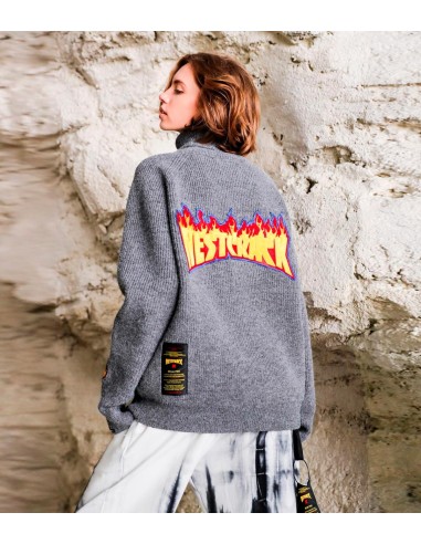 Mod Wave Movement - Jersey de Cuello Alto con Estampado