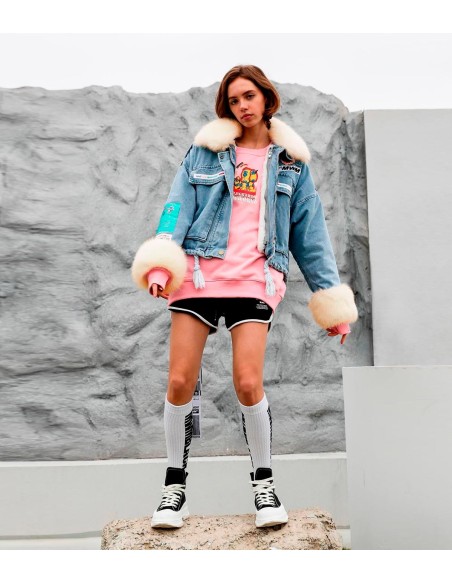 Mod Wave Movement - Chaqueta Vaquera con Estampado