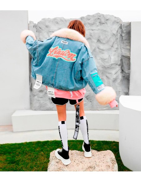 Mod Wave Movement - Chaqueta Vaquera con Estampado