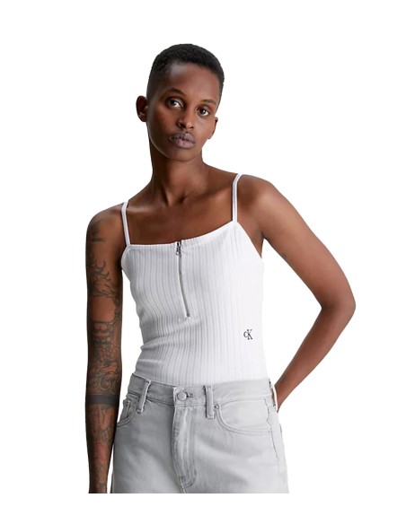 Calvin Klein - Camisetas Zipper Rib Strappy B, Yaf