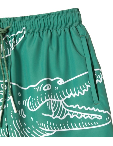 Lacoste - Bañador Ancho con Estampado