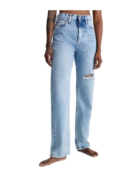 Calvin Klein - Pantalones High Rise Straight, 1Aa