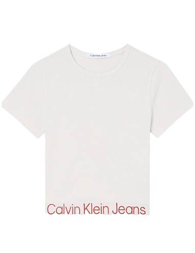 Calvin Klein - Camisetas Logo Tape Rib Short, Acf