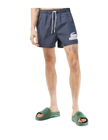 Lacoste - Bañador Ancho con Estampado de Cuadros