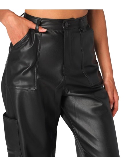 Tommy Jeans - Pantalón de Cuero Abotonado