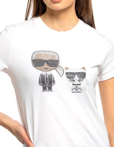 Karl Lagerfeld - Camiseta Ikonik Rhinestone