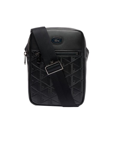 Lacoste - Bandolera de Piel con Monograma Estampado