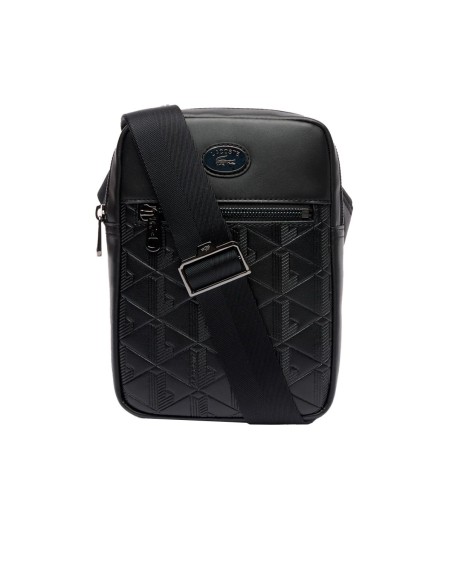 Lacoste - Bandolera de Piel con Monograma Estampado