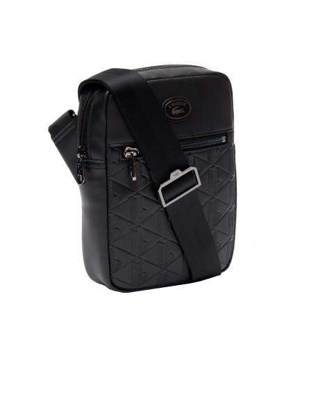 Lacoste - Bandolera de Piel con Monograma Estampado