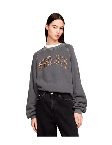 Tommy Jeans - Sudadera con Logo de Leopardo