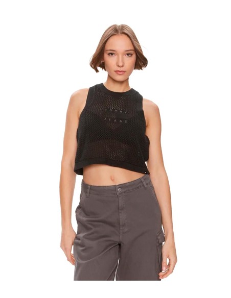 Tommy Jeans - Camiseta Sin Mangas de Corte Cropped