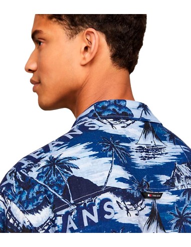 Tommy Jeans - Camisa Hawaiana de Cuello Cubano