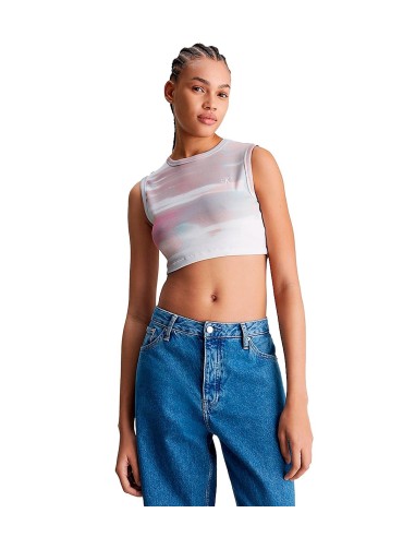 Calvin Klein - Camisetas Aop Cropped Tank Top