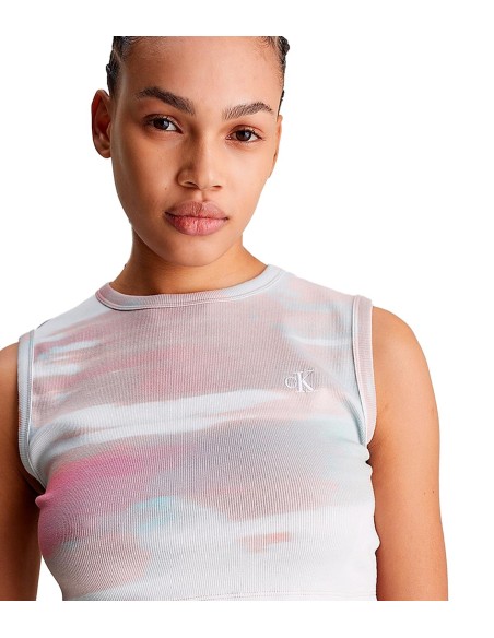 Calvin Klein - Camisetas Aop Cropped Tank Top