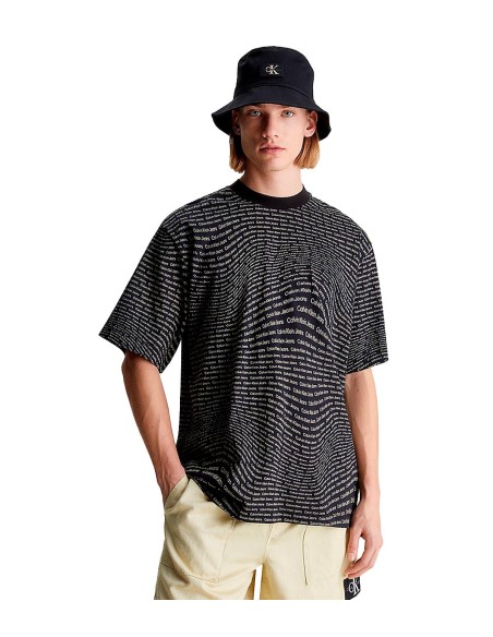 Calvin Klein - Camisetas Warp Logo Aop Tee