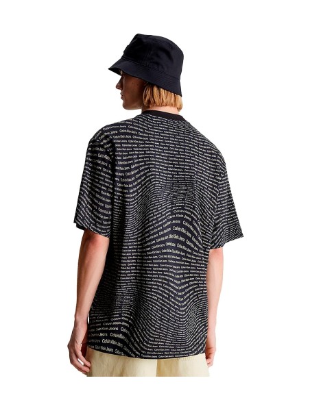 Calvin Klein - Camisetas Warp Logo Aop Tee