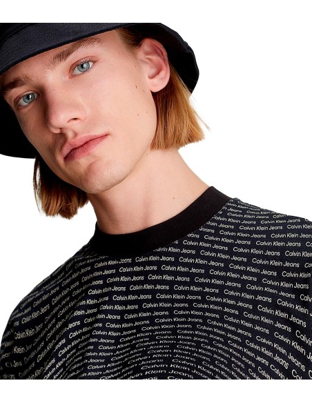 Calvin Klein - Camisetas Warp Logo Aop Tee