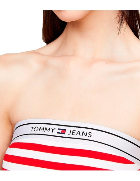 Tommy Jeans - Vestido a Rayas Con Logo