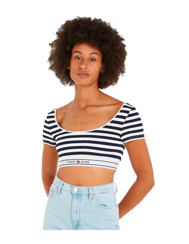 Tommy Jeans - Top A Rayas Con Logo