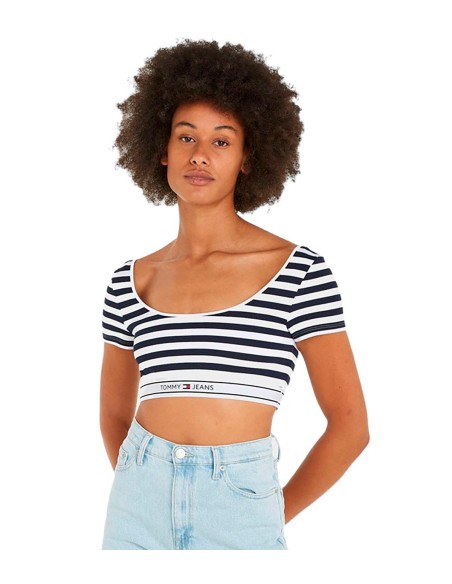 Tommy Jeans - Top A Rayas Con Logo