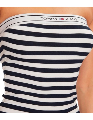 Tommy Jeans - Vestido A Rayas Con Logo