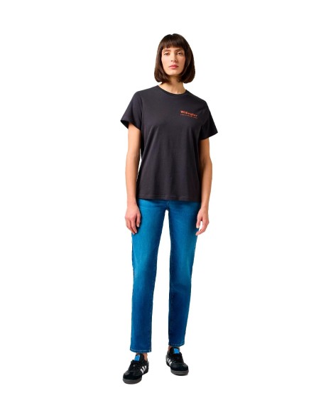 Wrangler - Camisetas Regular Tee Faded Black
